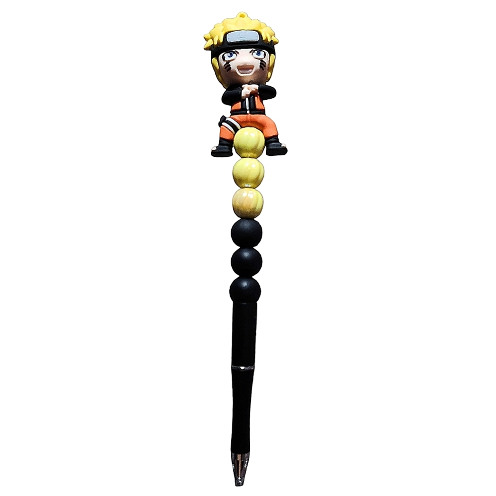 Naruto Uzumaki Custom Beaded Ballpoint Twist Tall Pen Yellow